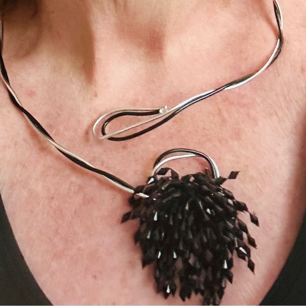 Chic Black Beaded Necklace